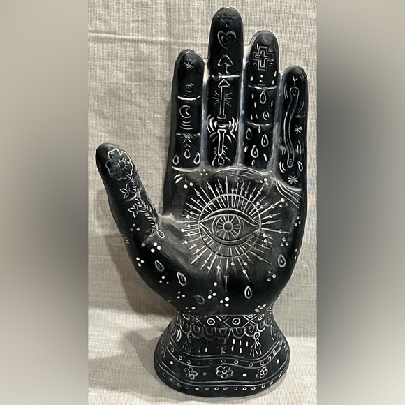 Mystical Black Hand Sculpture & palmistry hand - Picture 1 of 10